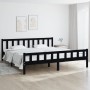Estructura de cama de madera maciza negro 200x200 cm de vidaXL, Camas y somieres - Ref: Foro24-810703, Precio: 142,54 €, Desc...