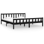 Estructura de cama de madera maciza negro 200x200 cm de vidaXL, Camas y somieres - Ref: Foro24-810703, Precio: 142,54 €, Desc...