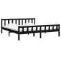 Estructura de cama de madera maciza negro 200x200 cm de vidaXL, Camas y somieres - Ref: Foro24-810703, Precio: 142,54 €, Desc...
