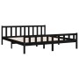 Estructura de cama de madera maciza negro 200x200 cm de vidaXL, Camas y somieres - Ref: Foro24-810703, Precio: 142,54 €, Desc...
