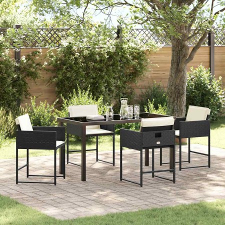 Conjunto de Comedor de Jardín 5 pcs Negro ratán sintético en Sillas de jardín | Comprar online en Foru.es