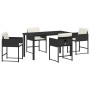 Conjunto de Comedor de Jardín 5 pcs Negro ratán sintético en Sillas de jardín | Comprar online en Foru.es