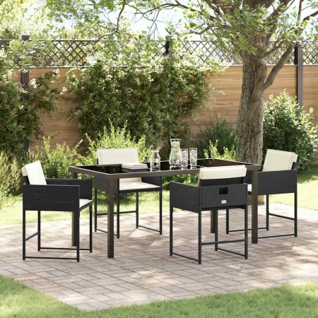 Conjunto de Comedor de Jardín 5 pcs Negro ratán sintético en Sillas de jardín | Comprar online en Foru.es