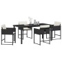 Conjunto de Comedor de Jardín 5 pcs Negro ratán sintético en Sillas de jardín | Comprar online en Foru.es