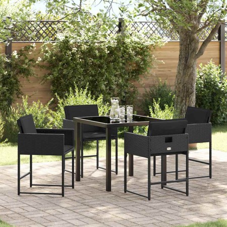 Conjunto de Comedor de Jardín 5 pcs Negro ratán sintético en Sillas de jardín | Comprar online en Foru.es
