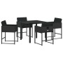 Conjunto de Comedor de Jardín 5 pcs Negro ratán sintético en Sillas de jardín | Comprar online en Foru.es