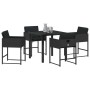 Conjunto de Comedor de Jardín 5 pcs Negro ratán sintético en Sillas de jardín | Comprar online en Foru.es