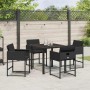 Conjunto de Comedor de Jardín 5 pcs Negro ratán sintético en Sillas de jardín | Comprar online en Foru.es