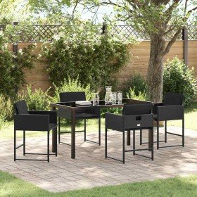 Conjunto de Comedor de Jardín 5 pcs Negro ratán sintético en Sillas de jardín | Comprar online en Foru.es