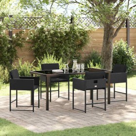 Conjunto de Comedor de Jardín 5 pcs Negro ratán sintético en Sillas de jardín | Comprar online en Foru.es