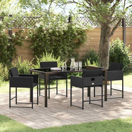 Conjunto de Comedor de Jardín 5 pcs Negro ratán sintético en Sillas de jardín | Comprar online en Foru.es
