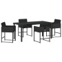 Conjunto de Comedor de Jardín 5 pcs Negro ratán sintético en Sillas de jardín | Comprar online en Foru.es