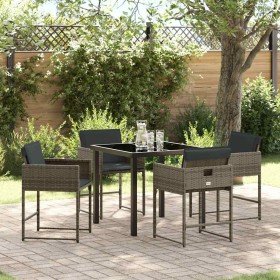 Conjunto de Comedor de Jardín 5 pcs Gris ratán sintético en Sillas de jardín | Comprar online en Foru.es