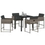 Conjunto de Comedor de Jardín 5 pcs Gris ratán sintético en Sillas de jardín | Comprar online en Foru.es