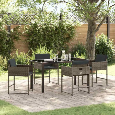Conjunto de Comedor de Jardín 5 pcs Gris ratán sintético en Sillas de jardín | Comprar online en Foru.es