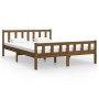 Estructura de cama madera maciza King marrón miel 150x200 cm de vidaXL, Camas y somieres - Ref: Foro24-810687, Precio: 125,14...