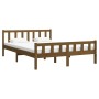 Estructura de cama madera maciza King marrón miel 150x200 cm de vidaXL, Camas y somieres - Ref: Foro24-810687, Precio: 125,14...