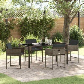 Conjunto de Comedor de Jardín 5 pcs Gris ratán sintético en Sillas de jardín | Comprar online en Foru.es