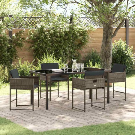 Conjunto de Comedor de Jardín 5 pcs Gris ratán sintético en Sillas de jardín | Comprar online en Foru.es