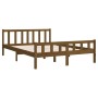 Estructura de cama madera maciza King marrón miel 150x200 cm de vidaXL, Camas y somieres - Ref: Foro24-810687, Precio: 125,14...