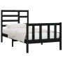 Estructura de cama madera maciza de pino negro 100x200 cm de vidaXL, Camas y somieres - Ref: Foro24-3107607, Precio: 131,35 €...