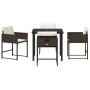 Conjunto de Comedor de Jardín 5 pcs Marrón ratán sintético en Sillas de jardín | Comprar online en Foru.es