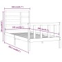 Estructura de cama madera maciza de pino negro 100x200 cm de vidaXL, Camas y somieres - Ref: Foro24-3107607, Precio: 131,35 €...
