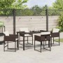 Conjunto de Comedor de Jardín 5 pcs Marrón ratán sintético en Sillas de jardín | Comprar online en Foru.es