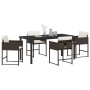Conjunto de Comedor de Jardín 5 pcs Marrón ratán sintético en Sillas de jardín | Comprar online en Foru.es