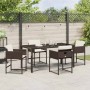 Conjunto de Comedor de Jardín 5 pcs Marrón ratán sintético en Sillas de jardín | Comprar online en Foru.es