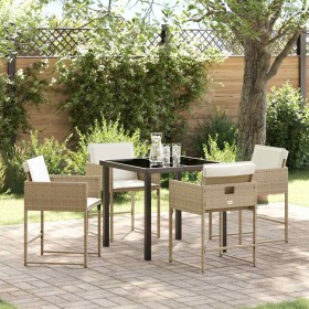Conjunto de Comedor de Jardín 5 pcs Beige ratán sintético en Sillas de jardín | Comprar online en Foru.es