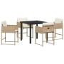 Conjunto de Comedor de Jardín 5 pcs Beige ratán sintético en Sillas de jardín | Comprar online en Foru.es