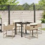 Conjunto de Comedor de Jardín 5 pcs Beige ratán sintético en Sillas de jardín | Comprar online en Foru.es