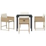 Conjunto de Comedor de Jardín 5 pcs Beige ratán sintético en Sillas de jardín | Comprar online en Foru.es