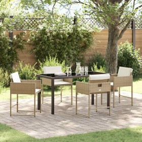 Conjunto de Comedor de Jardín 5 pcs Beige ratán sintético en Sillas de jardín | Comprar online en Foru.es