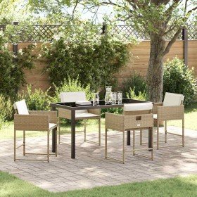 Conjunto de Comedor de Jardín 5 pcs Beige ratán sintético en Sillas de jardín | Comprar online en Foru.es