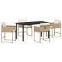 Conjunto de Comedor de Jardín 5 pcs Beige ratán sintético en Sillas de jardín | Comprar online en Foru.es