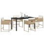 Conjunto de Comedor de Jardín 5 pcs Beige ratán sintético en Sillas de jardín | Comprar online en Foru.es