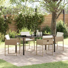 Conjunto de Comedor de Jardín 5 pcs Beige ratán sintético en Sillas de jardín | Comprar online en Foru.es