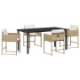 Conjunto de Comedor de Jardín 5 pcs Beige ratán sintético en Sillas de jardín | Comprar online en Foru.es