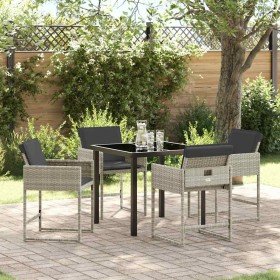 Conjunto de Comedor de Jardín 5 pcs Gris Claro ratán sintético en Sillas de jardín | Comprar online en Foru.es