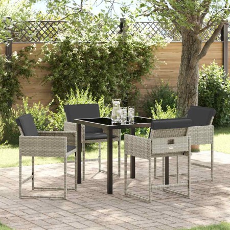 Conjunto de Comedor de Jardín 5 pcs Gris Claro ratán sintético en Sillas de jardín | Comprar online en Foru.es