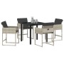 Conjunto de Comedor de Jardín 5 pcs Gris Claro ratán sintético en Sillas de jardín | Comprar online en Foru.es