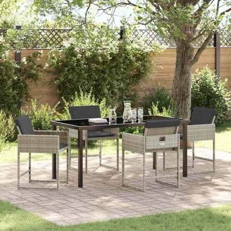 Conjunto de Comedor de Jardín 5 pcs Gris Claro ratán sintético en Sillas de jardín | Comprar online en Foru.es