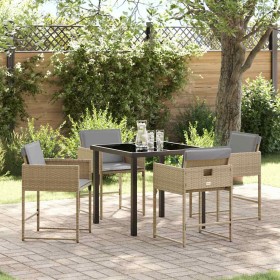 Conjunto de Comedor de Jardín 5 pcs Beige ratán sintético en Sillas de jardín | Comprar online en Foru.es