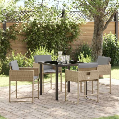 Conjunto de Comedor de Jardín 5 pcs Beige ratán sintético en Sillas de jardín | Comprar online en Foru.es