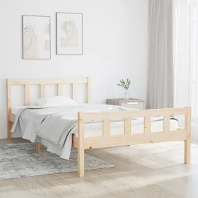 Solid wood bed frame 100x200 cm by vidaXL, Beds and slatted bases - Ref: Foro24-810669, Price: 81,24 €, Discount: %