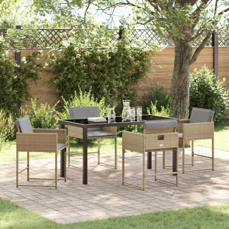 Conjunto de Comedor de Jardín 5 pcs Beige ratán sintético en Sillas de jardín | Comprar online en Foru.es