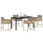 Conjunto de Comedor de Jardín 5 pcs Beige ratán sintético en Sillas de jardín | Comprar online en Foru.es