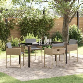 Conjunto de Comedor de Jardín 5 pcs Beige ratán sintético en Sillas de jardín | Comprar online en Foru.es
